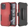 Punkcase For IPhone 15 Pro Max Belt Clip Multilayer Holster Case [Patron Series] [Red-Black] -Phone Vibe Shop Main Patron Iphone 15 Pro Max