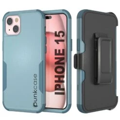 Punkcase For IPhone 15 Belt Clip Multilayer Holster Case [Patron Series] [Mint]