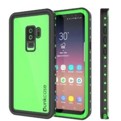 Galaxy S9 Plus Waterproof Case PunkCase StudStar Light Green Thin 6.6ft Underwater IP68 ShockProof
