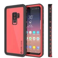 Galaxy S9 Plus Waterproof Case PunkCase StudStar Red Thin 6.6ft Underwater IP68 Shock/Snow Proof