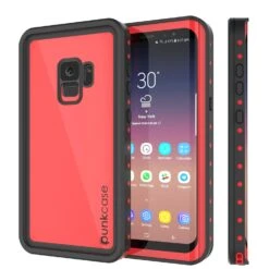 Galaxy S9 Waterproof Case PunkCase StudStar Red Thin 6.6ft Underwater IP68 Shock/Snow Proof