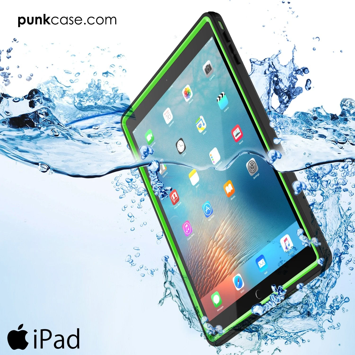 Punkcase IPad Pro 9.7 Case [CRYSTAL Series], Waterproof, Ultra-Thin Cover [Shockproof] [Dustproof] With Built-in Screen Protector [Light Green] - Image 5