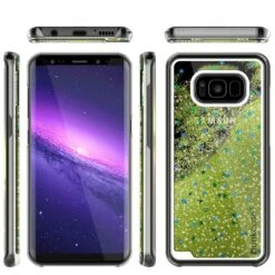 Galaxy S8 Plus Case, Punkcase [Liquid Series] Protective Dual Layer Floating Glitter Cover + PunkShield Screen Protector For Samsung S8 [Light Green] -Phone Vibe Shop S8 Plus Case Punkcase Liquid Series Protective Dual Layer Floating Glitter Cover with lots of Bling Sparkle PunkShield Screen Protector for Samsungs Galaxy S8 Light Green 5