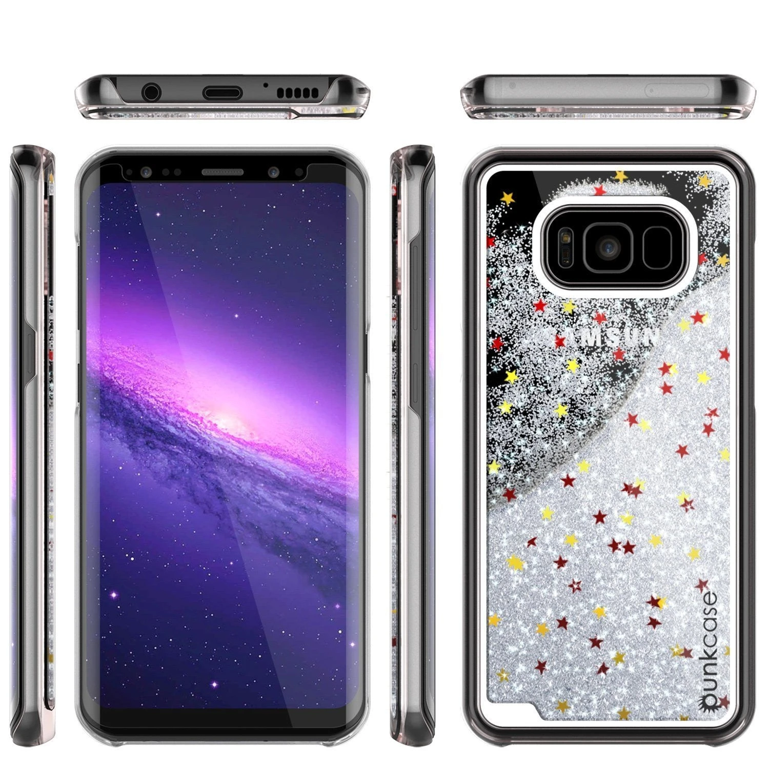 Galaxy S8 Plus Case, Punkcase [Liquid Series] Protective Dual Layer Floating Glitter Cover + PunkShield Screen Protector For Samsung S8 [Silver] - Image 5