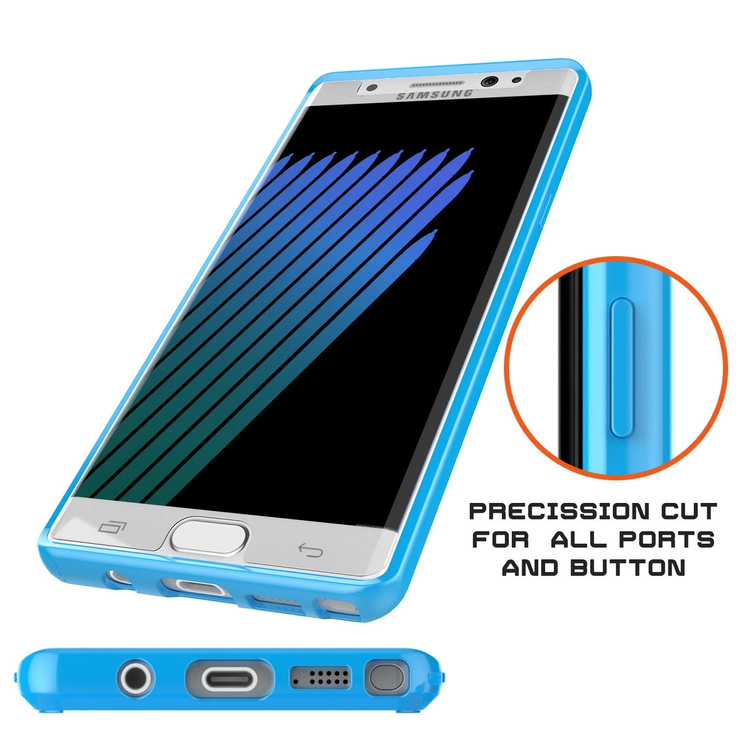 Note 7 Case Punkcase® LUCID 2.0 Light Blue Series W/ PUNK SHIELD Screen Protector | Ultra Fit 6 Note 7 Case Punkcase® LUCID 2.0 Light Blue Series W/ PUNK SHIELD Screen Protector | Ultra Fit - Image 4