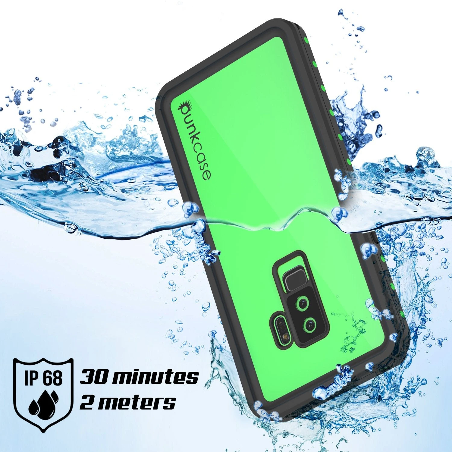Galaxy S9 Plus Waterproof Case PunkCase StudStar Light Green Thin 6.6ft Underwater IP68 ShockProof 5 Galaxy S9 Plus Waterproof Case PunkCase StudStar Light Green Thin 6.6ft Underwater IP68 ShockProof - Image 3