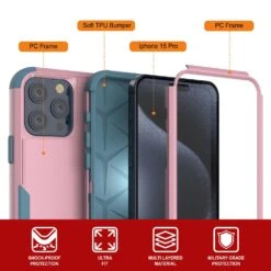 Punkcase For IPhone 15 Pro Belt Clip Multilayer Holster Case [Patron Series] [Pink-Blue] -Phone Vibe Shop View 1 Patron Iphone 15 Pro 1f4420bd f5dd 49fc a0cf 85e0bf27b2b9