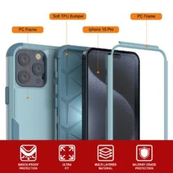 Punkcase For IPhone 15 Pro Belt Clip Multilayer Holster Case [Patron Series] [Mint] -Phone Vibe Shop View 1 Patron Iphone 15 Pro 29535333 c5c9 41d4 a201 eb0a586b66dc