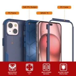 Punkcase For IPhone 15 Belt Clip Multilayer Holster Case [Patron Series] [Navy] -Phone Vibe Shop View 1 Patron Iphone 15 e1eecbfd 1d6a 4e4d 98e4 8c4feb6e093d