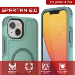 PunkCase IPhone 14 Plus Case, [Spartan 2.0 Series] Clear Rugged Heavy Duty Cover W/Built In Screen Protector [Teal] -Phone Vibe Shop View 1 Spartan 2 Iphone 14 Plus 1269f925 9536 492a 8d7d a622e656a796