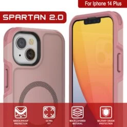 PunkCase IPhone 14 Plus Case, [Spartan 2.0 Series] Clear Rugged Heavy Duty Cover W/Built In Screen Protector [Pink] -Phone Vibe Shop View 1 Spartan 2 Iphone 14 Plus f0767ba3 ba72 455a 8a36 0c6ab2a19932