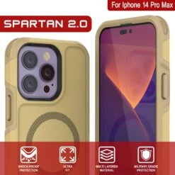 PunkCase IPhone 14 Pro Max Case, [Spartan 2.0 Series] Clear Rugged Heavy Duty Cover W/Built In Screen Protector [Yellow] -Phone Vibe Shop View 1 Spartan 2 Iphone 14 Pro Max f40bb865 ff89 4133 b43a 508b8a4e3a72
