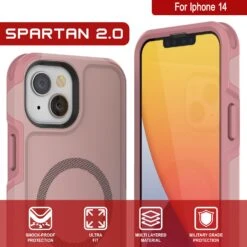 PunkCase IPhone 14 Case, [Spartan 2.0 Series] Clear Rugged Heavy Duty Cover W/Built In Screen Protector [Pink] -Phone Vibe Shop View 1 Spartan 2 Iphone 14 3e948747 b10f 4c21 bbfa a0ed5b216a3f