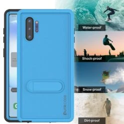 PunkCase Galaxy Note 10+ Plus Waterproof Case, [KickStud Series] Armor Cover [Light-Blue] -Phone Vibe Shop View 2 Kickstud Galaxy Note 10 55f42206 b129 469e 969c 2f21a2647963