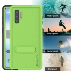 PunkCase Galaxy Note 10 Waterproof Case, [KickStud Series] Armor Cover [Light-Green] -Phone Vibe Shop View 2 Kickstud Galaxy Note 10 fbb7028b 8120 4914 9090 7e32a17340dd