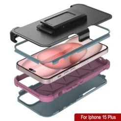 Punkcase For IPhone 15 Plus Belt Clip Multilayer Holster Case [Patron Series] [Mint-Pink] -Phone Vibe Shop View 2 Patron Iphone 15 Plus c5776a84 4d2a 48cf 9f79 8c72ffae3eda
