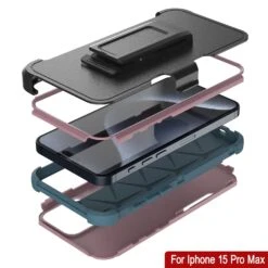 Punkcase For IPhone 15 Pro Max Belt Clip Multilayer Holster Case [Patron Series] [Pink-Blue] -Phone Vibe Shop View 2 Patron Iphone 15 Pro Max fad11b16 4fcd 4fdf b0a2 4d19695da1f7
