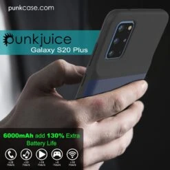 PunkJuice S20+ Plus Battery Case All Blue - Fast Charging Power Juice Bank With 6000mAh -Phone Vibe Shop View 2 Punkjuice Galaxy S20 Plus 60e46ebf 8cf6 4ee4 9b18 5913557caafd