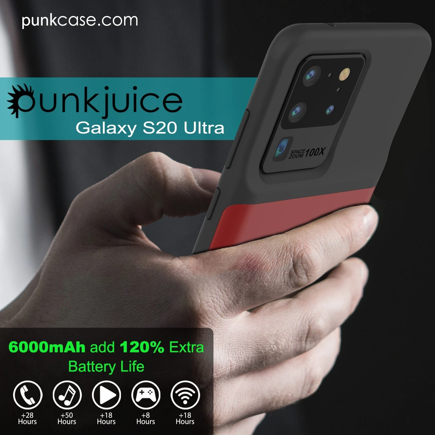 PunkJuice S20 Ultra Battery Case Red - Fast Charging Power Juice Bank With 6000mAh 9 PunkJuice S20 Ultra Battery Case Red - Fast Charging Power Juice Bank With 6000mAh - Image 7