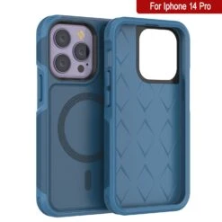 PunkCase IPhone 14 Pro Case, [Spartan 2.0 Series] Clear Rugged Heavy Duty Cover W/Built In Screen Protector [Navy] -Phone Vibe Shop View 2 Spartan 2 Iphone 14 Pro
