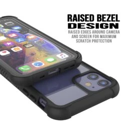 PunkCase IPhone 11 Case, [Spartan Series] Clear Rugged Heavy Duty Cover W/Built In Screen Protector [Black] -Phone Vibe Shop View 2 Spartan Iphone 11