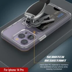 IPhone 14 Pro Card Holder Case [Crystal CardSlot Series] [Slim Fit] -Phone Vibe Shop View 3 Clear Cardslot Iphone14Pro