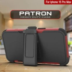 Punkcase For IPhone 15 Pro Max Belt Clip Multilayer Holster Case [Patron Series] [Red-Black] -Phone Vibe Shop View 3 Patron Iphone 15 Pro Max