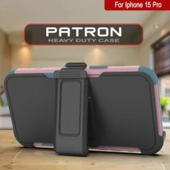 Punkcase For IPhone 15 Pro Belt Clip Multilayer Holster Case [Patron Series] [Pink-Blue] -Phone Vibe Shop View 3 Patron Iphone 15 Pro 1c83b5bb 06bd 45f5 b2ec 71448bf09b7d