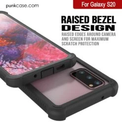 PunkCase Galaxy S20 Case, [Spartan Series] Clear Rugged Heavy Duty Cover W/Built In Screen Protector [Black] -Phone Vibe Shop View 3 Spartan Galaxy S20