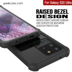 PunkCase Galaxy S20 Ultra Case, [Spartan Series] Clear Rugged Heavy Duty Cover W/Built In Screen Protector [Black] -Phone Vibe Shop View 3 Spartan Galaxy S20 Ultra
