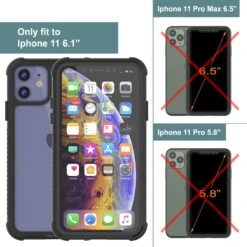PunkCase IPhone 11 Case, [Spartan Series] Clear Rugged Heavy Duty Cover W/Built In Screen Protector [Black] -Phone Vibe Shop View 3 Spartan Iphone 11