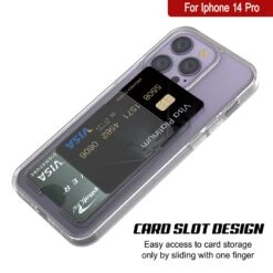 IPhone 14 Pro Card Holder Case [Crystal CardSlot Series] [Slim Fit] -Phone Vibe Shop View 4 Clear Cardslot Iphone14Pro