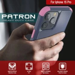 Punkcase For IPhone 15 Pro Belt Clip Multilayer Holster Case [Patron Series] [Navy Pink] -Phone Vibe Shop View 4 Patron Iphone 15 Pro 3970fe69 d5a9 415a 8c6e 24fa8a879b33