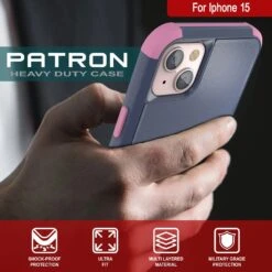 Punkcase For IPhone 15 Belt Clip Multilayer Holster Case [Patron Series] [Navy Pink] -Phone Vibe Shop View 4 Patron Iphone 15 2d0cb3f7 95b7 4fdd 9fdf 1747288f8392