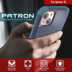 Punkcase For IPhone 15 Belt Clip Multilayer Holster Case [Patron Series] [Navy Blue] -Phone Vibe Shop View 4 Patron Iphone 15 97ff6508 06d5 4f73 822a 6d223416daf2