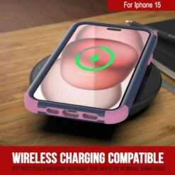 Punkcase For IPhone 15 Belt Clip Multilayer Holster Case [Patron Series] [Navy Pink] -Phone Vibe Shop View 5 Patron Iphone 15 55eed262 ccf9 4180 a3eb 50ecdc169011