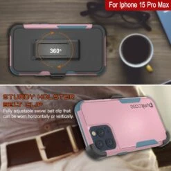 Punkcase For IPhone 15 Pro Max Belt Clip Multilayer Holster Case [Patron Series] [Pink-Blue] -Phone Vibe Shop View 6 Patron Iphone 15 Pro Max 173f1407 d62c 4448 9e5d c0aa84af164a
