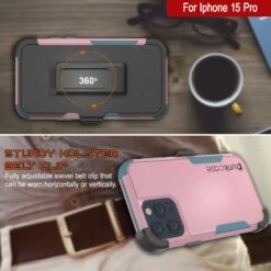 Punkcase For IPhone 15 Pro Belt Clip Multilayer Holster Case [Patron Series] [Pink-Blue] -Phone Vibe Shop View 6 Patron Iphone 15 Pro 2c925233 ca45 4924 8f4a 608ba722c6bf