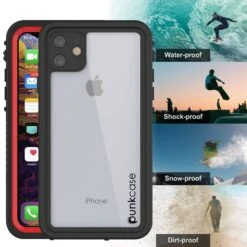 IPhone 11 Waterproof Case, Punkcase [Extreme Series] Armor Cover W/ Built In Screen Protector [Red] -Phone Vibe Shop View2 Extreme Iphone 11 09ae6421 0a4c 4eaf 9bf1 fb443ec6e691