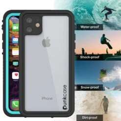 IPhone 11 Waterproof Case, Punkcase [Extreme Series] Armor Cover W/ Built In Screen Protector [Teal] -Phone Vibe Shop View2 Extreme Iphone 11 e23a9962 ee3f 48c9 afcd f0cd2b76b214