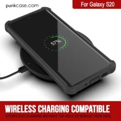 PunkCase Galaxy S20 Case, [Spartan Series] Clear Rugged Heavy Duty Cover W/Built In Screen Protector [Black] -Phone Vibe Shop Wireless Spartan Galaxy S20