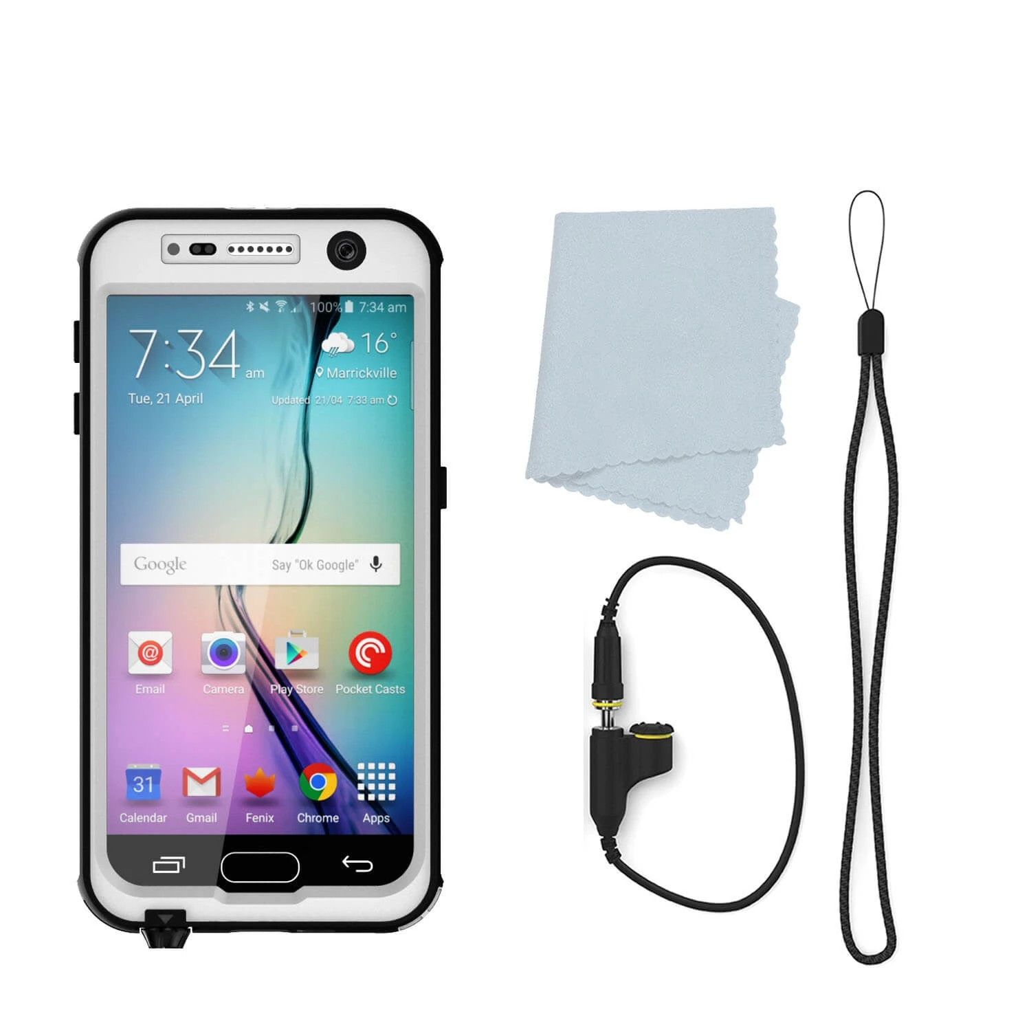 Galaxy S6 Waterproof Case, Punkcase StudStar White Thin 6.6ft Underwater IP68 Shock/Dirt/Snow Proof 7 Galaxy S6 Waterproof Case, Punkcase StudStar White Thin 6.6ft Underwater IP68 Shock/Dirt/Snow Proof - Image 5