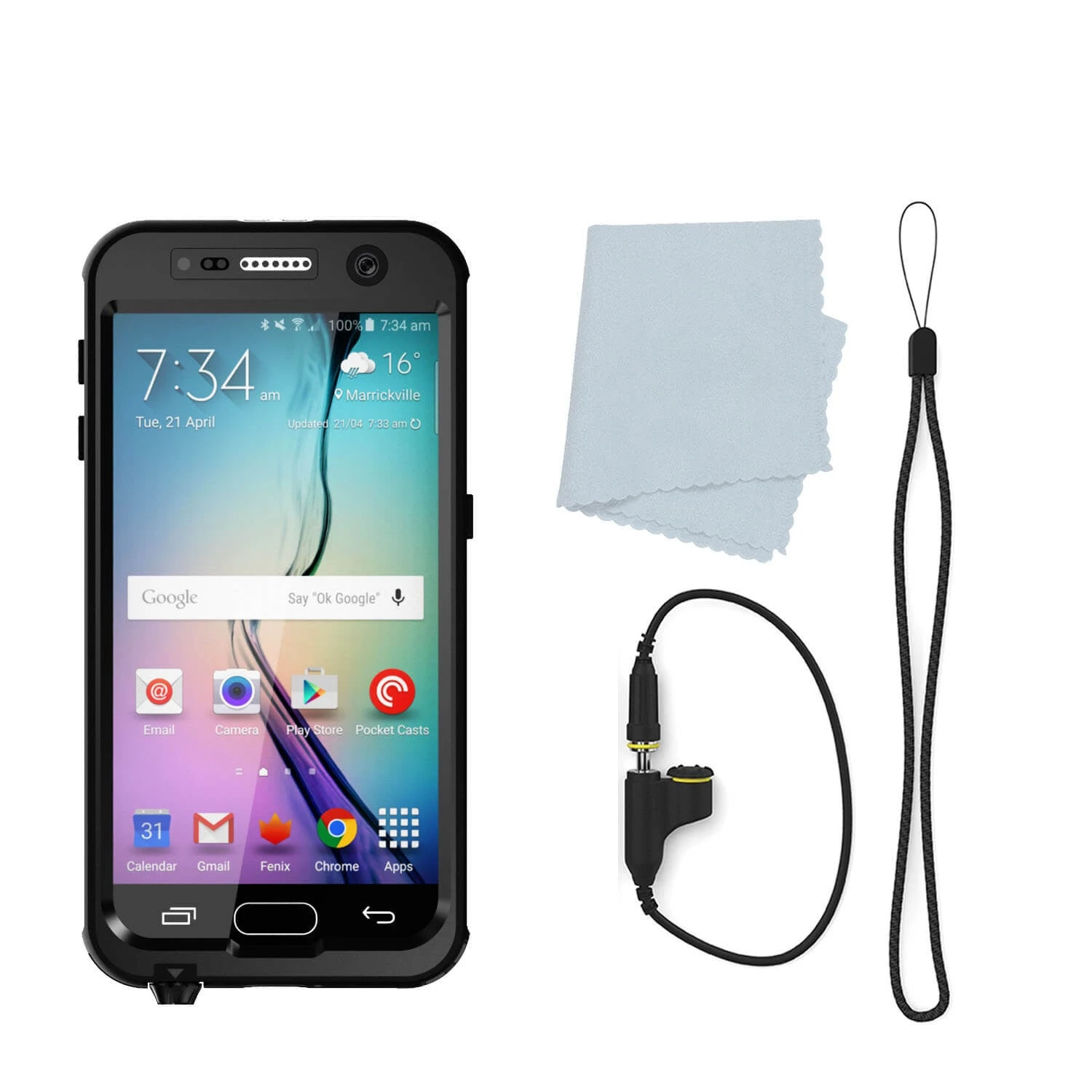 Galaxy S6 Waterproof Case PunkCase StudStar Black Thin 6.6ft Underwater IP68 Shock/Dirt/Snow Proof 7 Galaxy S6 Waterproof Case PunkCase StudStar Black Thin 6.6ft Underwater IP68 Shock/Dirt/Snow Proof - Image 5