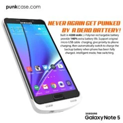 Galaxy Note 5 Battery Case, Punkcase 5000mAH Charger Case W/ Screen Protector | IntelSwitch [White] -Phone Vibe Shop battery batterycase note 5 4070ff12 19c5 465a a729 1c8096948acf
