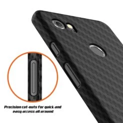 Google Pixel 2 XLCarbonShield Heavy Duty & Ultra Thin 2 Piece Dual Layer PU Leather Cover [shockproof][non Slip] With Tempered Glass Screen Protector For Google Pixel 2 XL [Jet Black] -Phone Vibe Shop button carbon case google pixel 2 XL