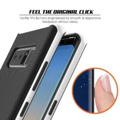 Galaxy Note 8 Case, PunkCase [Stealth Series] Hybrid 3-Piece Shockproof Dual Layer Cover [Non-Slip] [Soft TPU + PC Bumper] With PUNKSHIELD Screen Protector For Samsung Note 8 [White] -Phone Vibe Shop button stealth Galaxy Note 8 60f499da 2dfd 4ed3 9076 acfa400b32ee