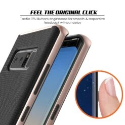 Galaxy Note 8 Case, PunkCase [Stealth Series] Hybrid 3-Piece Shockproof Dual Layer Cover [Non-Slip] [Soft TPU + PC Bumper] With PUNKSHIELD Screen Protector For Samsung Note 8 [Rose Gold] -Phone Vibe Shop button stealth Galaxy Note 8 b21333b7 7365 43d4 9d7c 4a13d60719d6