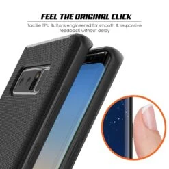 Galaxy Note 8 Case, PunkCase [Stealth Series] Hybrid 3-Piece Shockproof Dual Layer Cover [Non-Slip] [Soft TPU + PC Bumper] With PUNKSHIELD Screen Protector For Samsung Note 8 [Black] -Phone Vibe Shop button stealth Galaxy Note 8 dc432071 f0ab 4ecb 8f6c 736c03f8c616