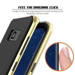 Galaxy S8 Case, PunkCase [Stealth Series] Hybrid 3-Piece Shockproof Dual Layer Cover [Non-Slip] [Soft TPU + PC Bumper] With PUNKSHIELD Screen Protector For Samsung S8 Edge [Gold] -Phone Vibe Shop button stealth Galaxy S8 36384884 b6f7 422a 9515 e3f538e73175