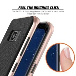 Galaxy S8 PLUS Case, PunkCase [Stealth Series] Hybrid 3-Piece Shockproof Dual Layer Cover [Non-Slip] [Soft TPU + PC Bumper] With PUNKSHIELD Screen Protector For Samsung S8+ [Rose Gold] -Phone Vibe Shop button stealth Galaxy S8 53b31b9a 6857 4c2d 86bf f04a5ea5ab0c